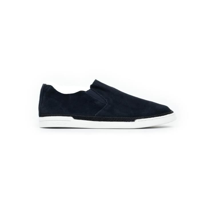 Sneakers VO7 Hornet Suede Navy VO7 Homme Noir Plat Cuir