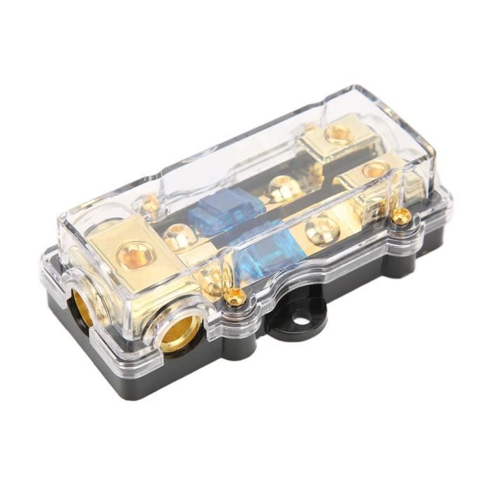 OMABETA Séparateur audio de voiture Bloc de Distribution dAlimentation 60A 1 Sortie 2 Entrées Porte-fusible de auto fusibles