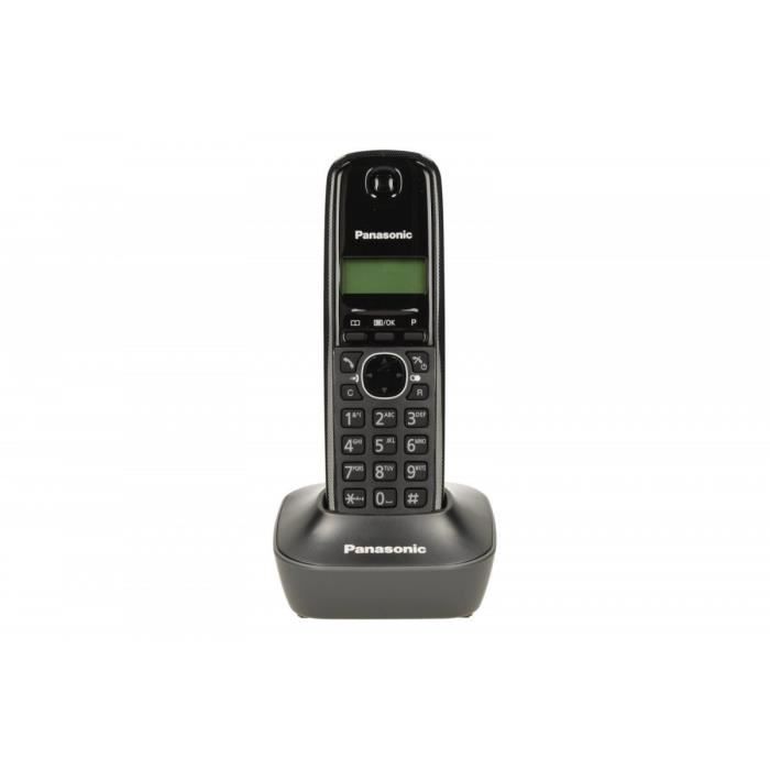 Téléphone sans fil - PANASONIC - KX-TG1611 - DECT - Écran LCD 318 cm - 50 entrées répertoire