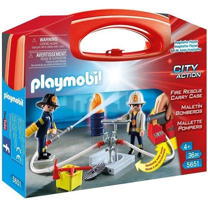 PLAYMOBIL Valisette pompier A partir de 3 ans Enfant Mixte Pompiers Cdiscount Jeux Jouets