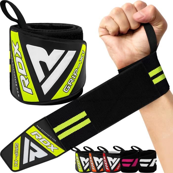 Straps De Poignet RDX Pour Musculation - Support Levage Lourd, Haltérophilie, Fitness - Vert