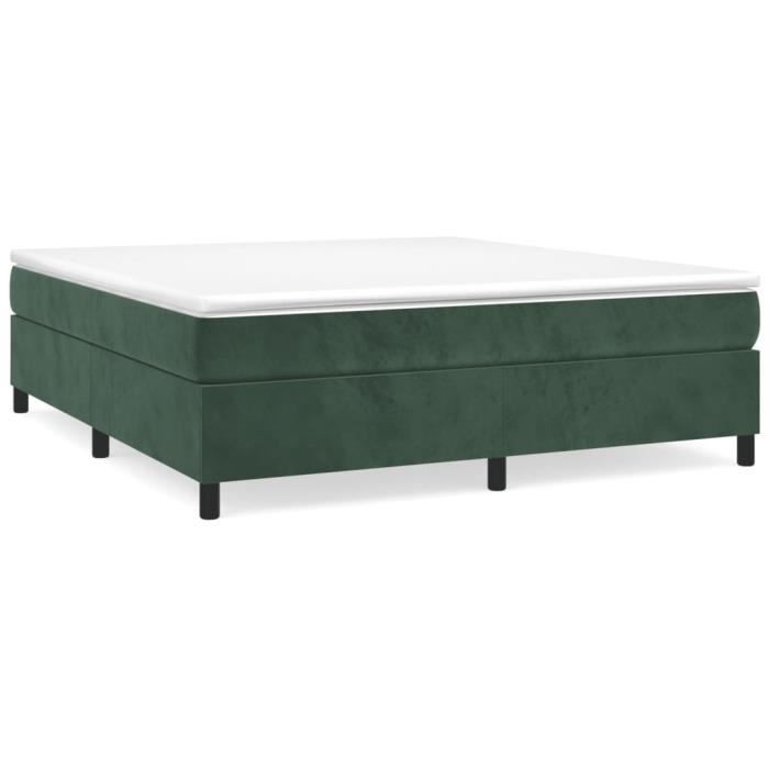 Sommier à ressorts - SALALIS - SP0020 - Velours vert foncé - 160x200 cm - 2 places