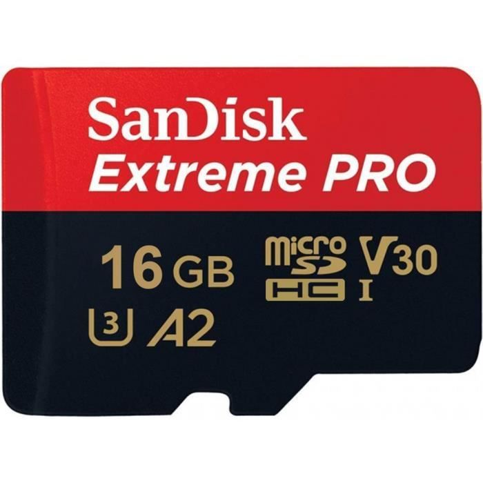 SANDISK - Carte mémoire - 16 Go Carte microSD Extreme avec
