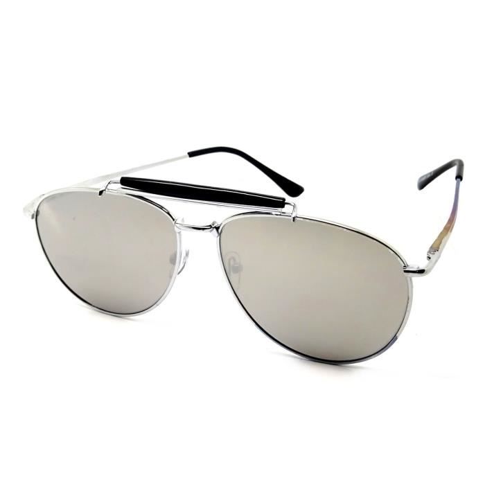 Lunettes De Soleil Aviateur Miroir Argent Barton Breed Love Homme Femme Vintage Pilote