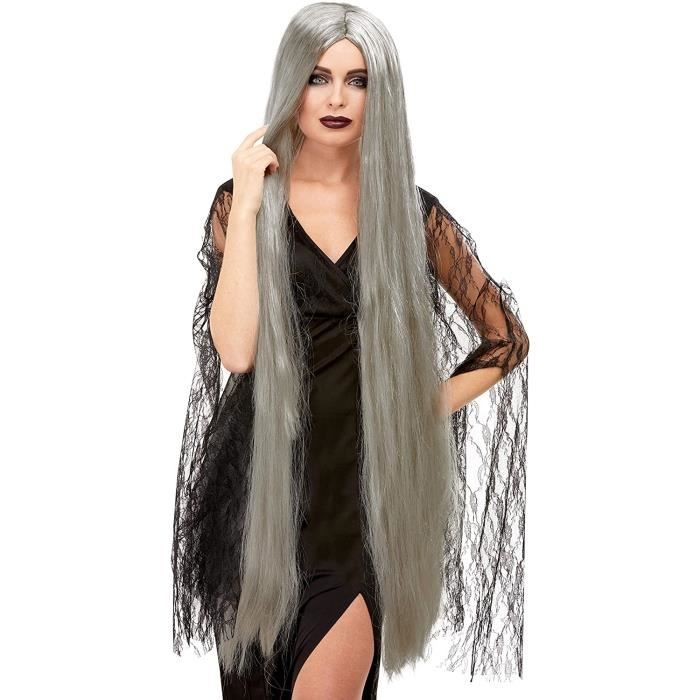 Perruque Longue Sorcière Adulte Blanche - Pour Costume Halloween, Carnaval, Déguisement - Cheveux Synthétiques - Marque Boland