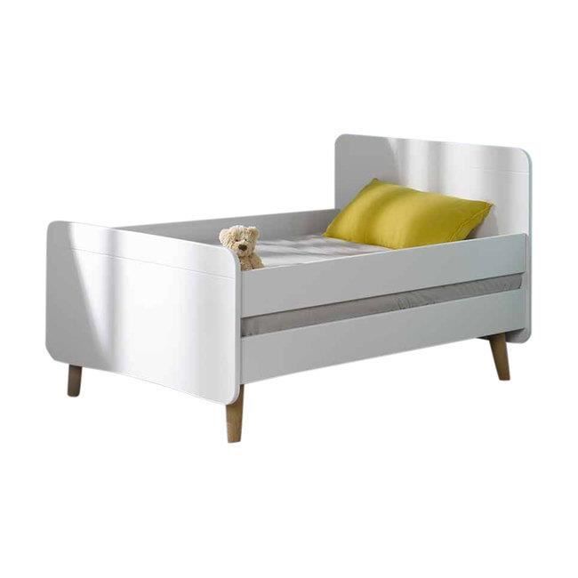 Lit Enfant Evolutif Avec Pieds Et Barrieres Spike Blanc 90x140 A 90x190 Cm Cdiscount Maison