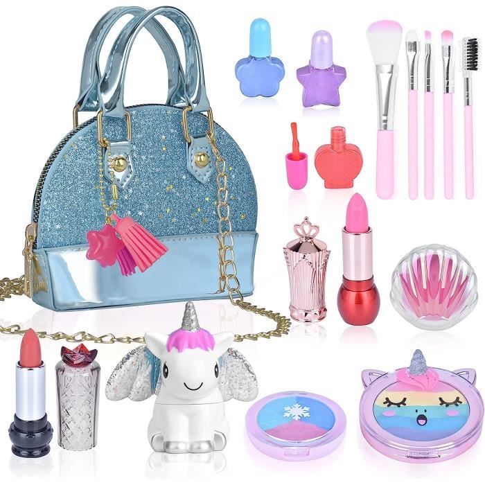 Jouets Fille 4 12 Ans Maquillage Enfant Jouet Fille Kit de Maquillage Lavable et Sac a Main Fille Cadeau Princesse Jeux Fill72 Cdiscount Jeux Jouets