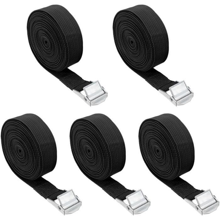 Lot De 6 Sangles D'arrimage 1m X 2cm - Charge Max 250 Kg, Boucle De Serrage En Alliage Zinc | Polyvalent