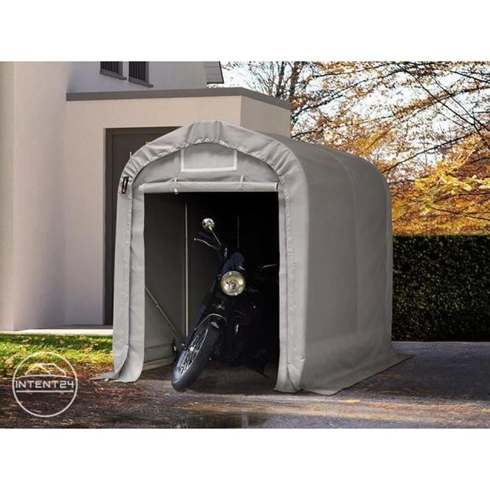 1,6x2,4 m garage, abri, PVC env. 550 g/m², H. 1,7 m, gris