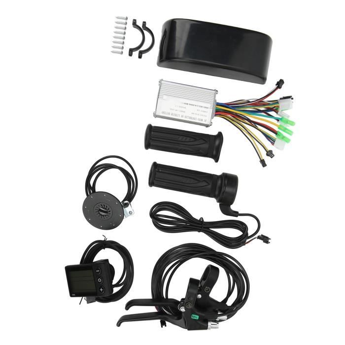 VGEBY Kit de conversion vélo électrique 250W, Contrôleur 15A, Panneau S866, Poignée de frein et d'accélérateur