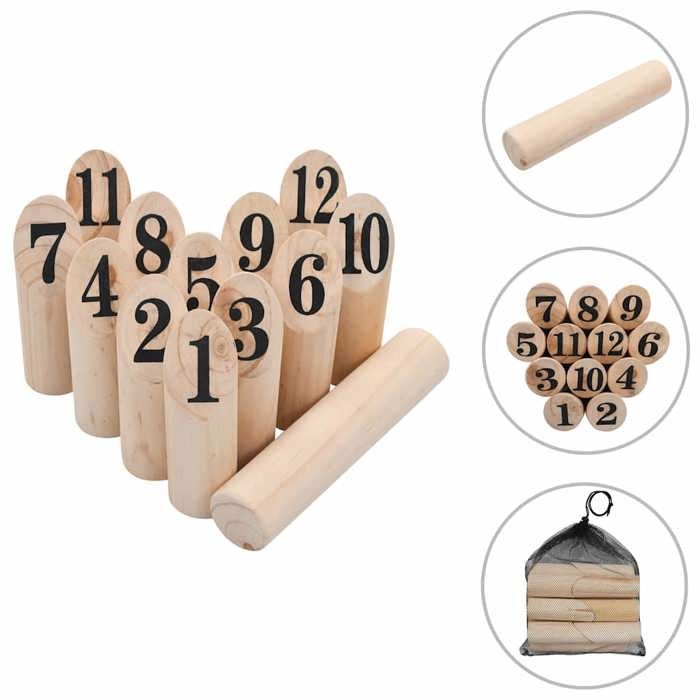Ensemble de jeu de Kubb à chiffres Bois - Autre jeu de plein air - Achat & prix