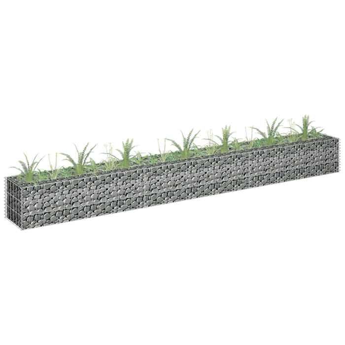 vidaXL Lit Surélevé à Gabion Parterre de Fleurs Plantes Jardin Terrasse Extérieur Arrière-cour Jardinière Acier Galvanisé 145637