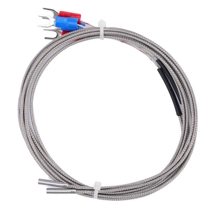 Thermocouple Type K PTFE - 2 Fils, Étanche, Résistant à La Corrosion - Plage 0-200°C, Longueur 3m - 9