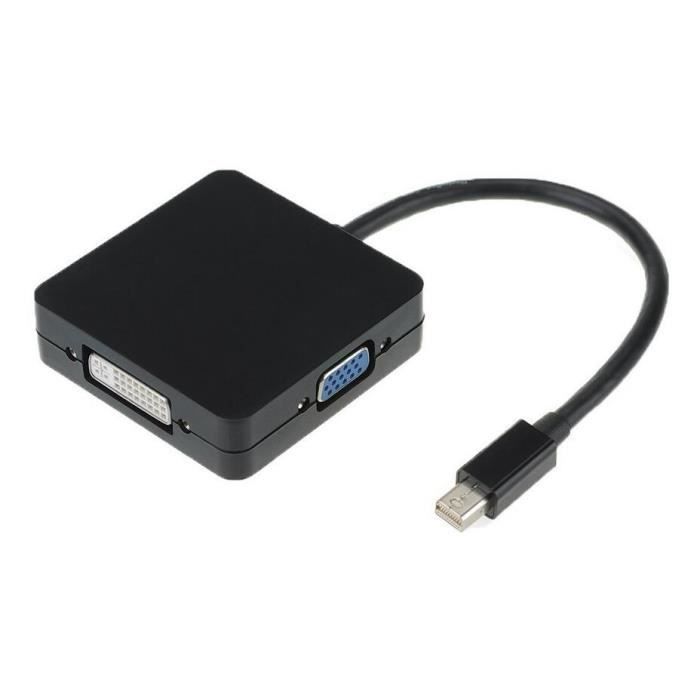 3 en 1 Mini DisplayPort Thunderbolt vers HDMI/ DVI/ VGA Display Port Adaptateur Càble pour Mac Book Air, Mac Book Pro, iMac etc.