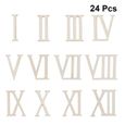 24 pièces tranches de bois chiffres romains forme bricolage accessoire décor en en pour  MOULE A GATEAU - MOULE DE PATISSERIE-1