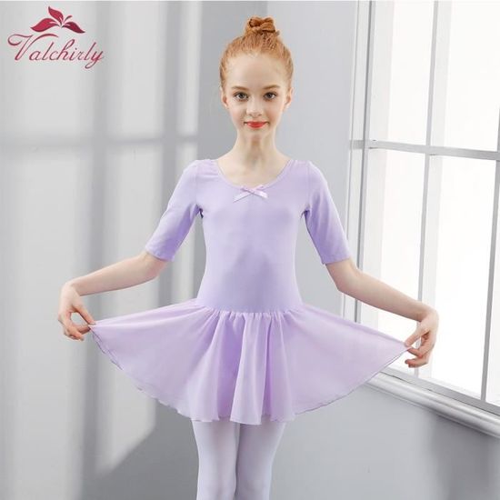 Justaucorps De Ballet Fille 4 Pièces - Avec Jupe Tutu Amovible Et Collants - Tenue Danse Gymnastique - 4 à 12 Ans - Velours Confortable
