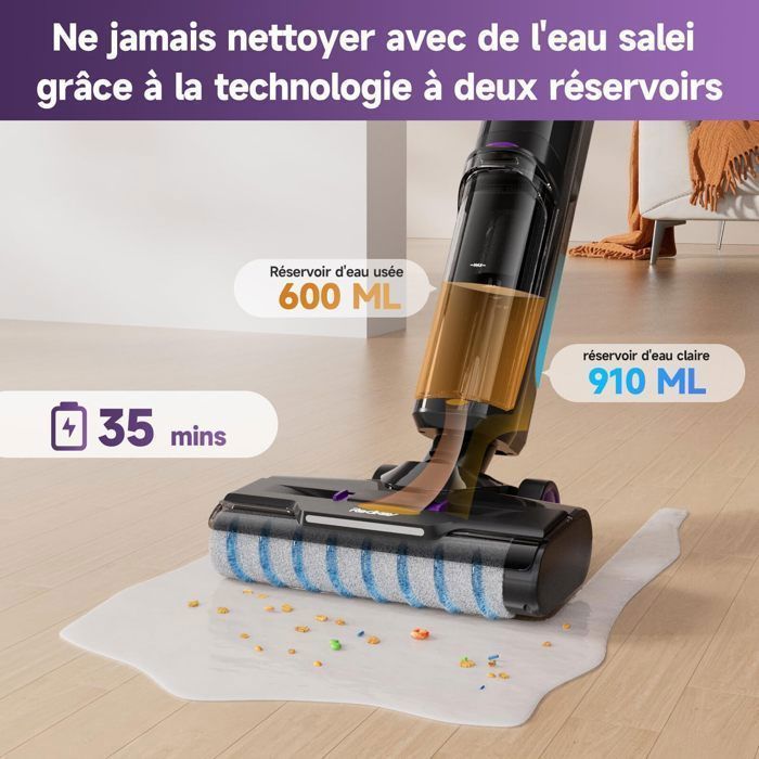Aspirateur Laveur Sans Fil-Redkey W15-Autonettoyant Nettoyage des