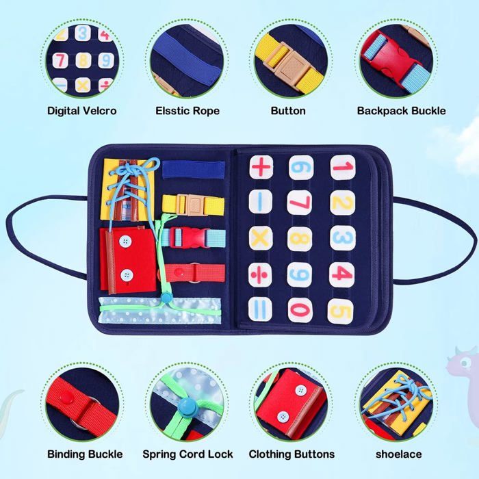 Jouet Bebe 1 an, 22 in 1 Jeux Montessori Busy Board Enfant 1 2 3 Ans | 22 in 1 Livre Montessori, Jouets Enfant d'Activité et de Développement, Cadeau pour Enfant Fille Garcon 1-3 Ans