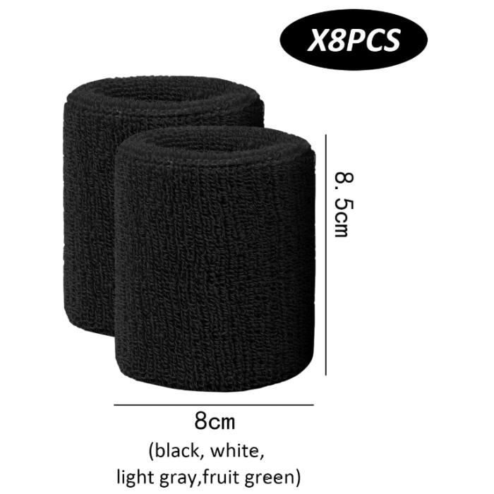 6 Pcs Serre-Poignets Bracelet Poignet pour Sport Bracelets de Sport pour Enfants Absorbants Bandeaux de Poignet Élastiques en Éponge Bandeau de Transpiration pour Sport Foot-Ball Basket-Ball (Blanc