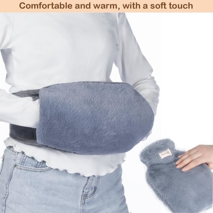 MHwan Bouillotte 2L Dinosaure Peluche - Bouillotte Eau Chaude Antidéflagrante Pour Règles Douloureuses, Enfants Et Adultes