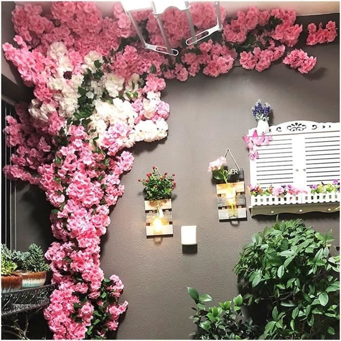 Cerisier artificiel – Superbes fleurs Sakura pour décoration de fête – Fleurs artificielles blanches pour activités de beauté