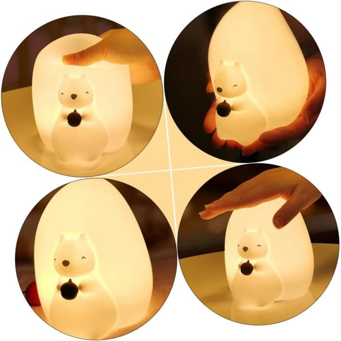 LOVERUIS Lampe De Nuit Bébé Veilleuse 7 Couleurs, Kawaii Déco