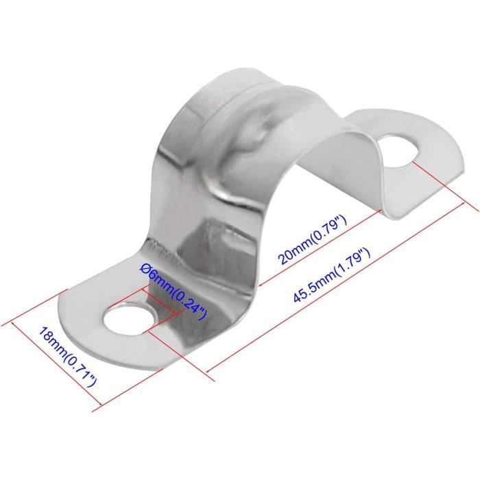 Lot De 20 Colliers De Serrage Rigides 4 Mm Acier Inoxydable 316 à Deux Trous – Fixation Tuyaux, Solide Et Anti-Corrosion !