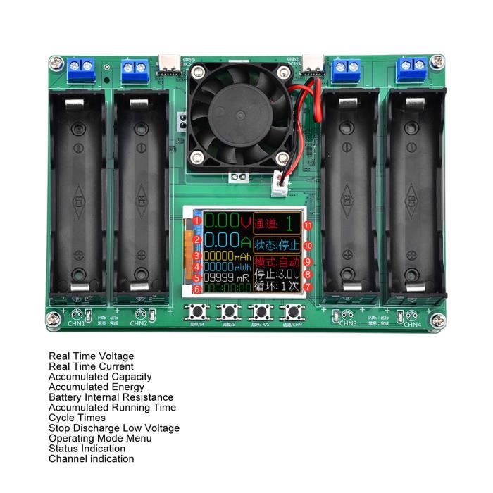 Module de Mesure de la Capacité de la Batterie Testeur de Décharge Testeur  de Capacité de la Batterie Testeur de Capacité de la Batterie Testeur de  Décharge Testeur de la Batterie au