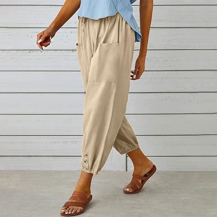 PANTALON Pantalon Lin Femme Pantalon Fluide Femme T Taille