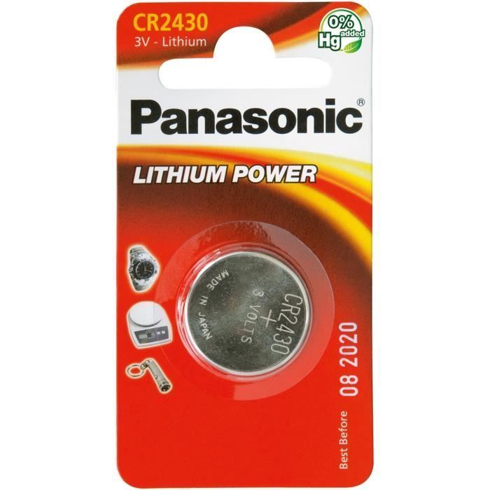 PANASONIC Pile bouton CR2430 - Lithium 3V - Boîte de 12 - CR2430L