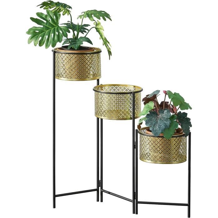 Support à Plante en métal3 pièces Cache-Pots de Fleurs avec  SupportsSupports de Plante Cache-PotPlantes Pot de Plantes pour I [360] -  Cdiscount Jardin