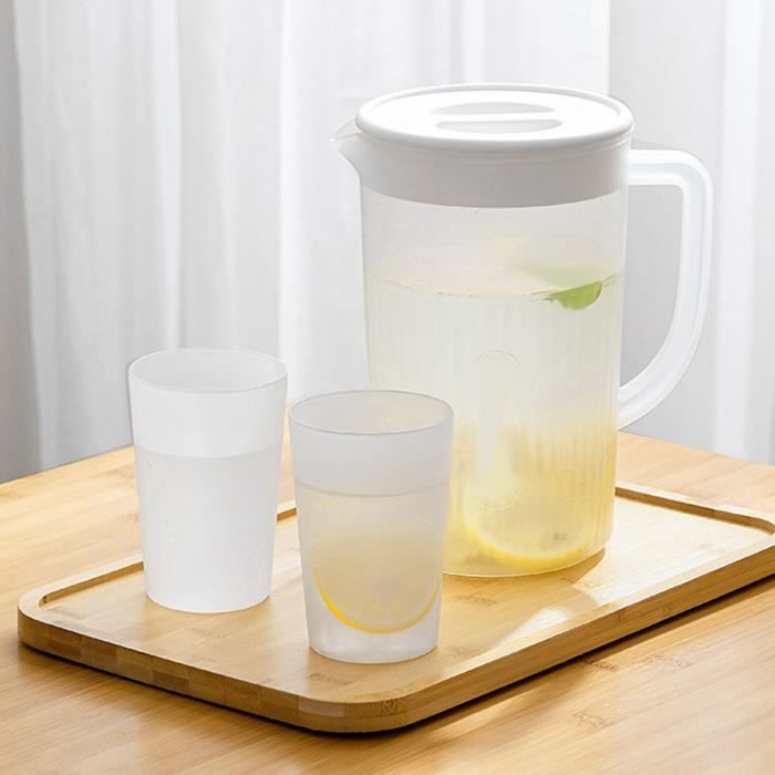 HASAYAKI Pichet Verre 1,5L Avec Couvercle - Borosilicate, Micro-ondable - Idéal Thé, Jus, Eau, Vin - Design Anti-goutte