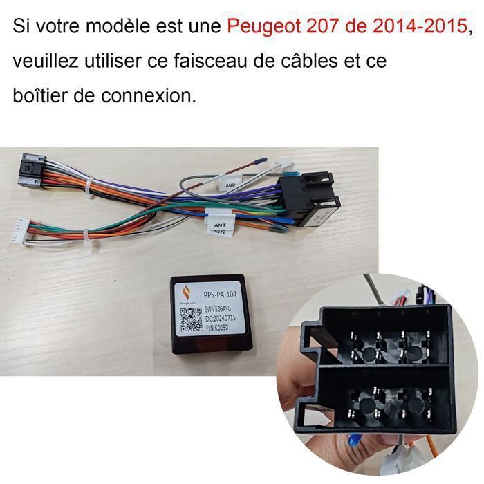 MIC+ Caméra Autoradio Android 15 1Go+32Go pour Peugeot 207 2006-2015 ...