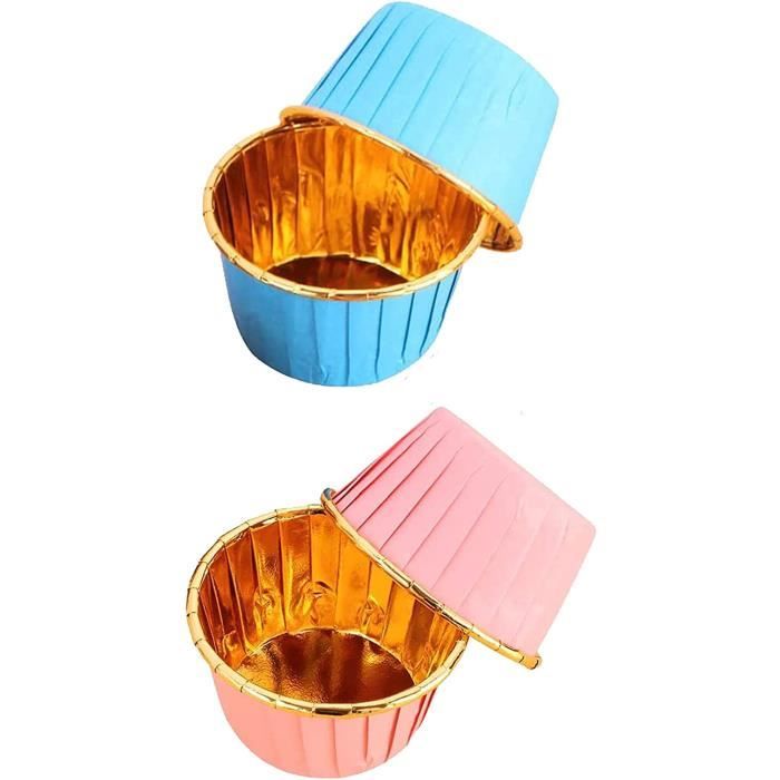 60 Pièces Caissettes Cupcake Moule Cupcake Papier Moule Mini Muffins Or  Caissette Muffins Papier Aluminium Résistant À L'Hui[u1847]