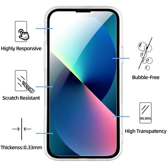 Coque Silicone Transparente + Verre Trempé Pour IPhone 13 - Pack Little Boutik, Neuf