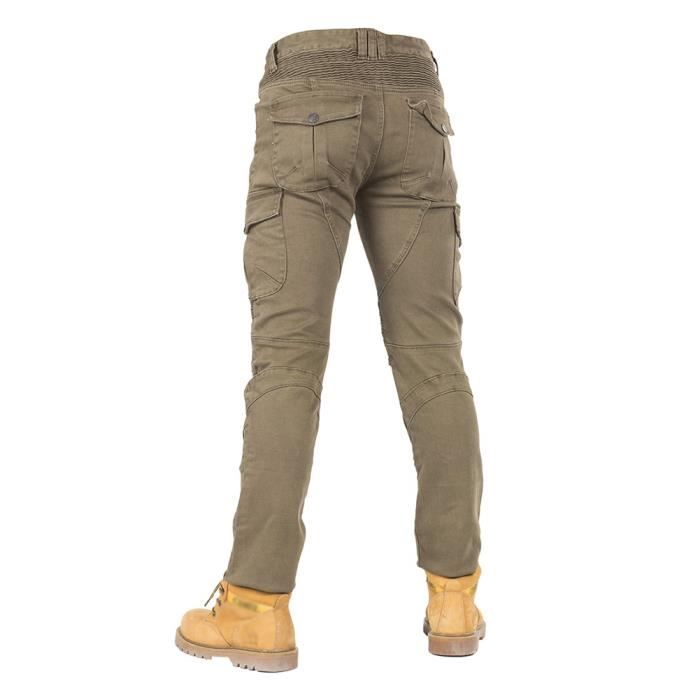 Pantalon de moto pour homme et femme avec 4 protections amovibles