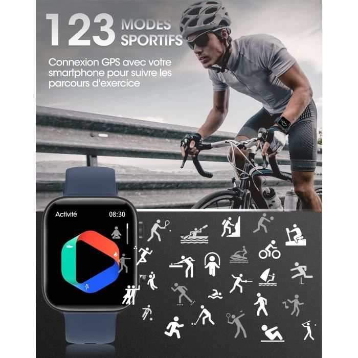 Montre Connect e Homme avec Appels Bluetooth Assistant Vocal 1 8