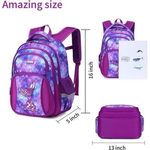 Sac à Dos Fille Cartable École Primaire Léger Avec Imprimé Papillon - Grande Capacité Pour Enfants 5-12 Ans
