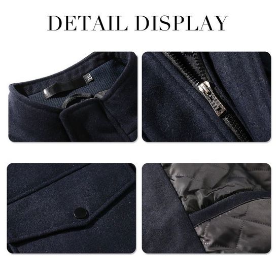Allthemen Manteau Homme Unie – Chaud, Coupe-vent, Décontracté Pour Automne Et Hiver