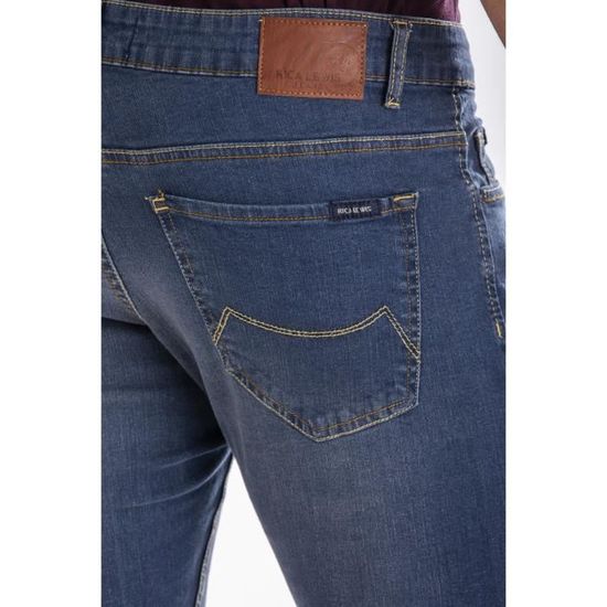 Jean homme Rica Lewis RL80 stretch coupe droite ajustee brosse Bleu FIBREFLEX Bleu Cdiscount Pret a Porter