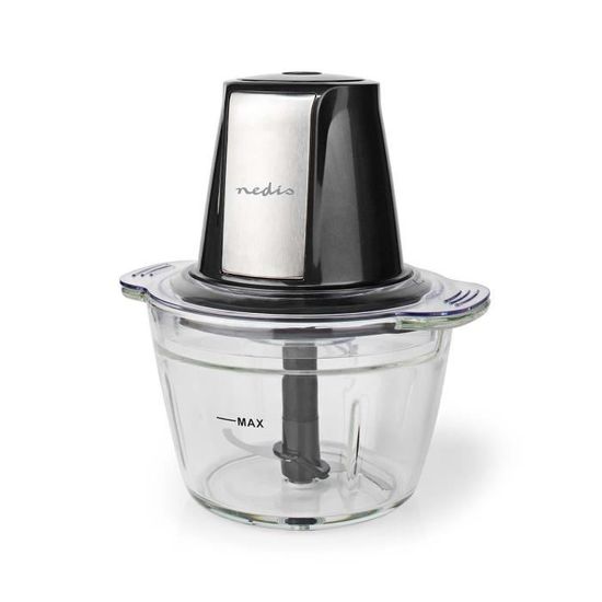Hachoir Électrique H.Koenig LEO9 - 320W - Bol Verre 1L - Lames Inox - Noir Mat Chrome