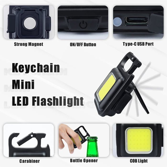 Lampe de Travail LED Rechargeable Magnétique COB Super Lumineuse pour
