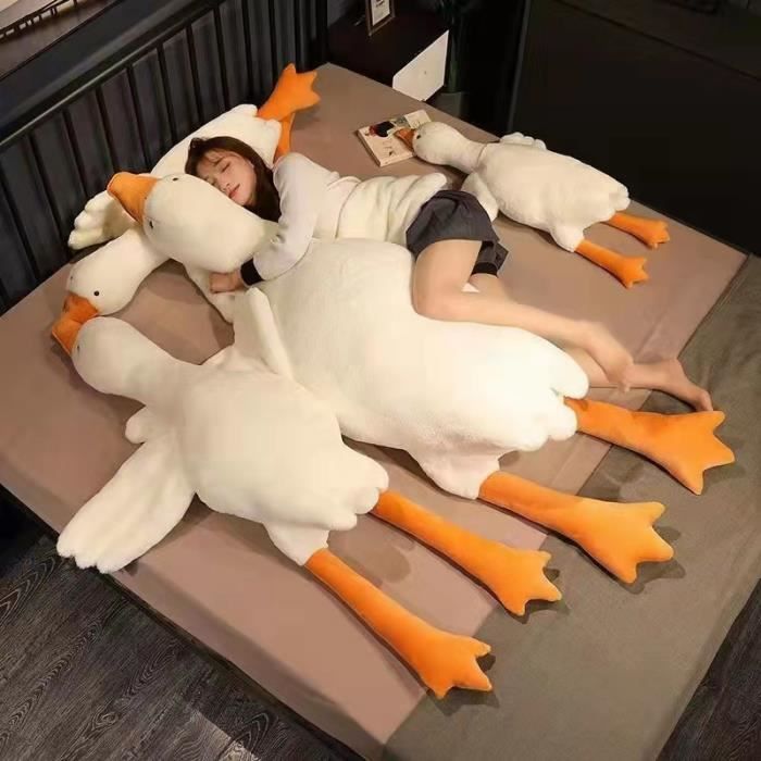 Peluche Oie Géante 50 Cm - Canard Blanc Mignon En Peluche Douce, Oreiller Câlin XXL Pour Enfants Et Adultes, Cadeau Adorable