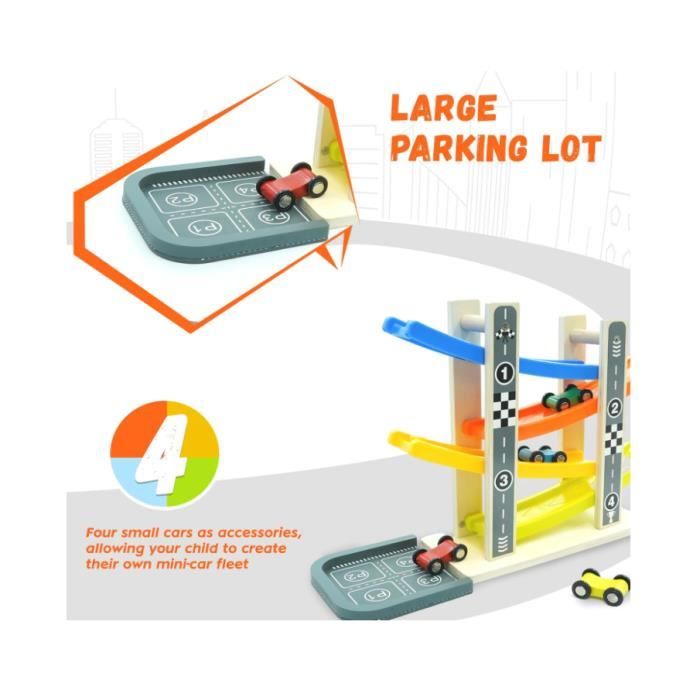 Toboggan Voiture Circuit Voiture Enfant 2 Ans avec 4 Voitures Garage Voiture Enfant Circuit Voiture Garage en Bois pour Enfant Rampe Cdiscount Jeux Jouets