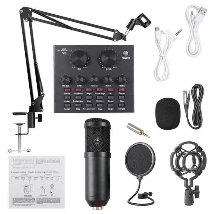 K1 changeur de voix hifi carte de mixage de carte son en direct streaming  audio bluetooth 5.0 universel avec microphone