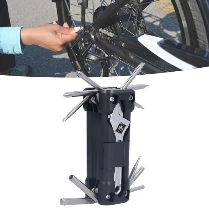 Outils de vélo - 16 en 1 - Noir - Kit de réparation avec pompe à poche et  accessoires - Cdiscount Sport
