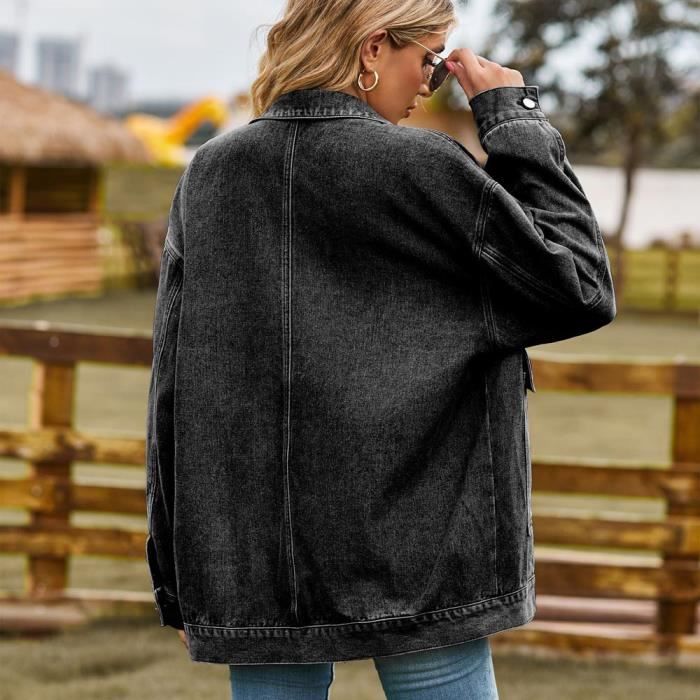 Veste En Jean Basique Vestes En Jean Rembourrées Pour Femme Manches Longues Veste En Jean Décontracté Vintage Outwear Pour Slim Fit Hiver Blouson