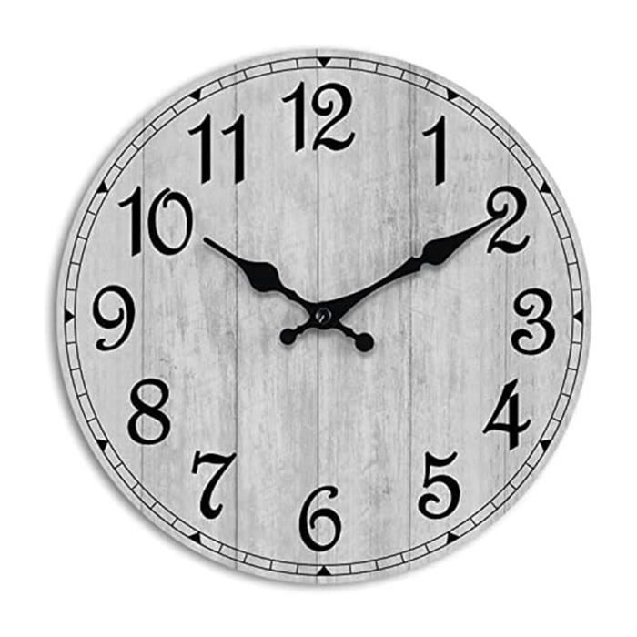 Horloge Murale Ronde En Bois Rose 25,4 Cm Vintage Silencieuse Sans Tic-tac Fonctionne à Piles Pour La Maison, Le Bureau, L'école, La Cuisine, La Chambre à Coucher
