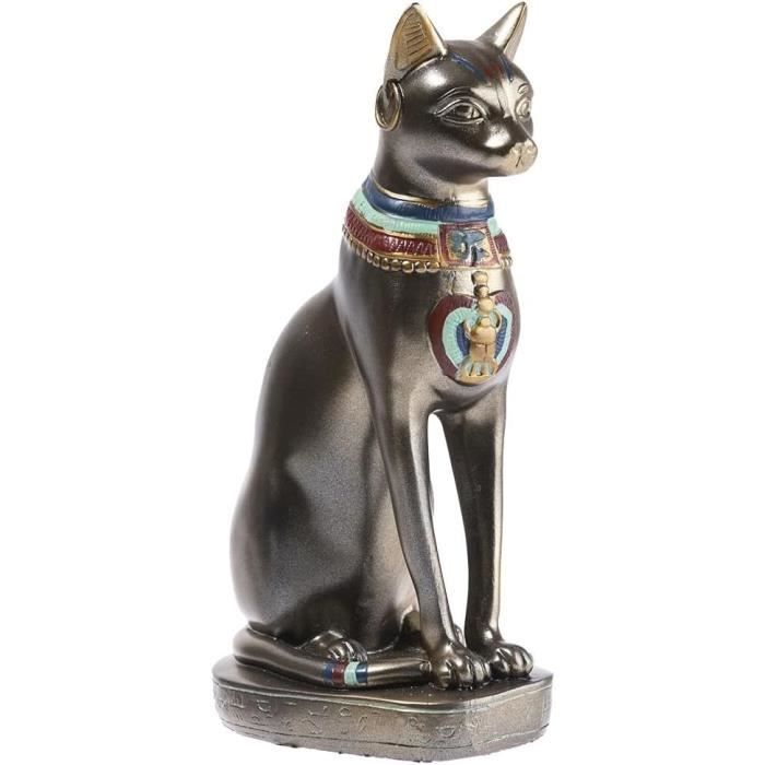 Porte-clés Chat Noir égyptien Bastet - Fait Main En Bronze - Cadeau Original