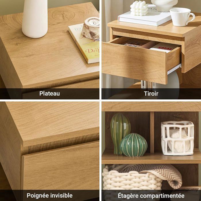 SoBuy Table De Chevet Avec 1 Tiroir Et 2 tag res Table De Nuit Ou D sobuy-table-de-chevet-avec-1-tiroir-et-2-tag-res-table-de-nuit-ou-d